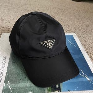 Authentic Prada baseball cap with front facing logo